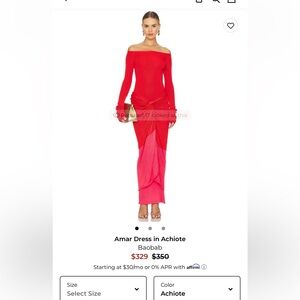 New Baobab AMAR Dress off shoulder maxi medium knot draped waist